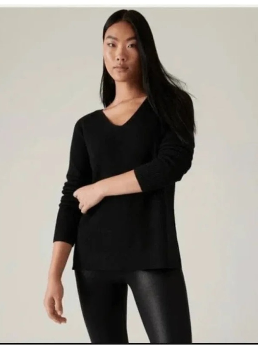Athleta Hanover V-Neck Sweater - Black